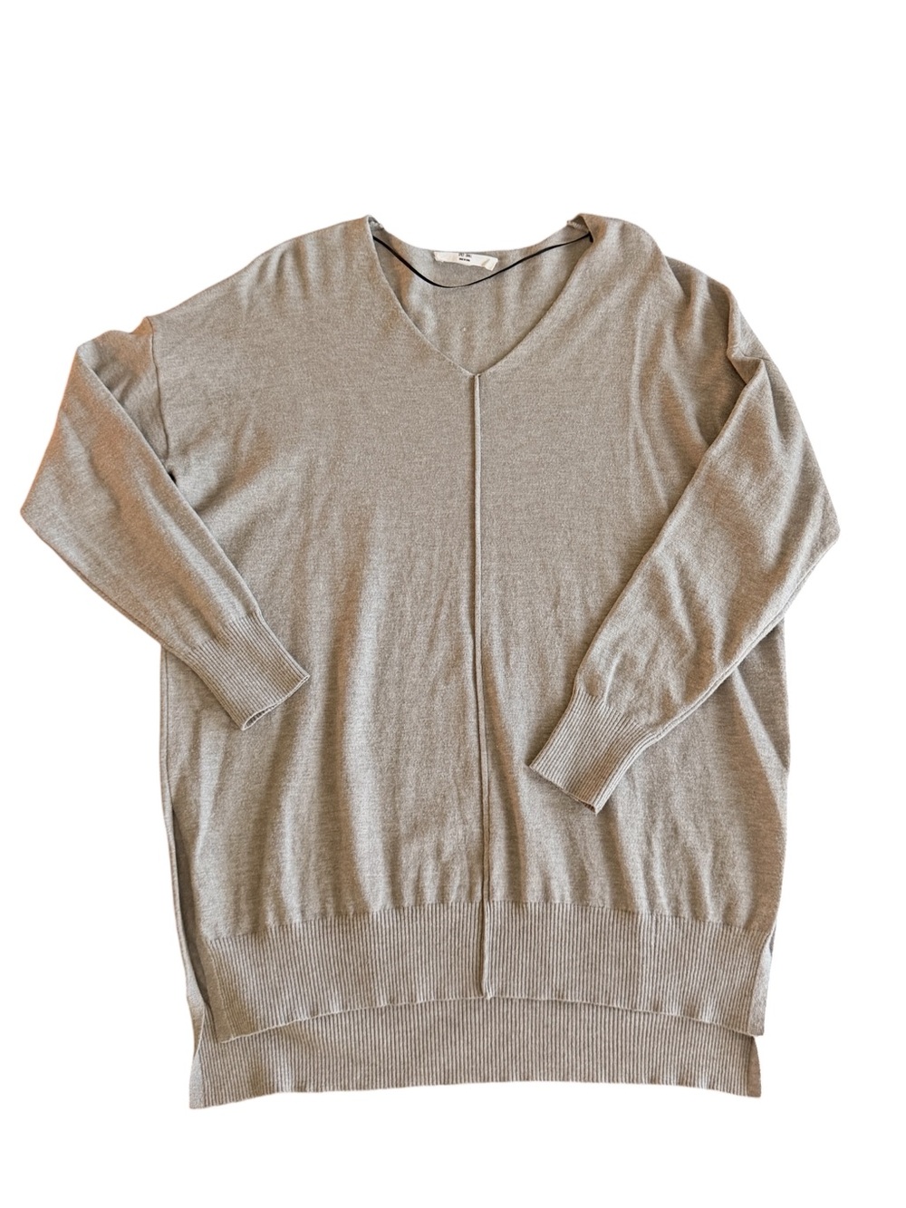 V-Neck Long Sleeve Women’s Sweater in Light Taupe